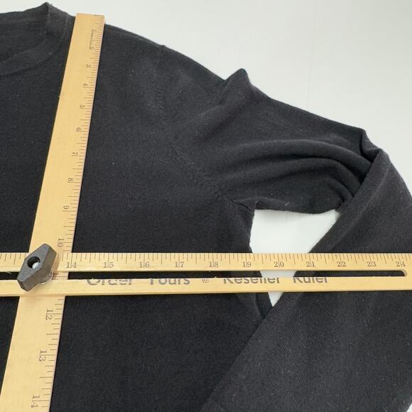 J.Jill Cardigan Womens Medium Black Tribeca Sweater Button Wool Blend - Picture 9 of 11